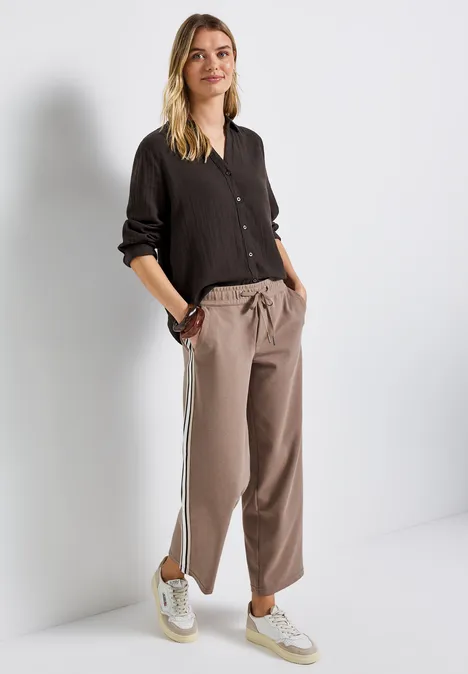 Musselin Hemdbluse deep roast brown