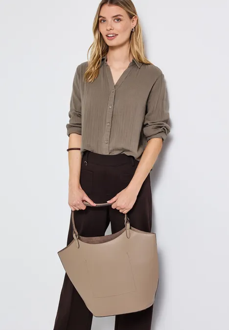 Musselin Hemdbluse bark brown