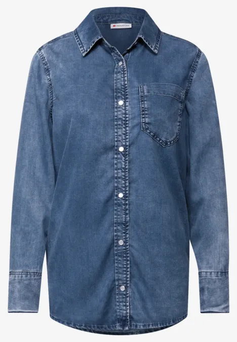 Jeansbluse soft midblue wash