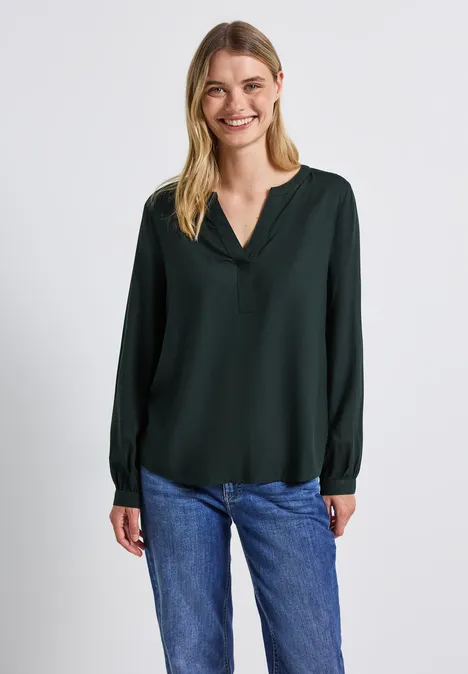 Split Neck Tunika evernight green