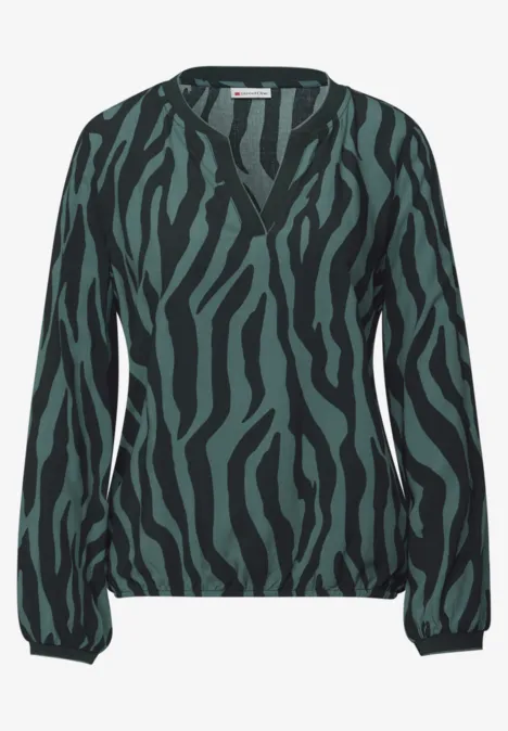 Tunika mit Tape-Details evernight green