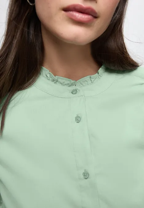 Corduroy blouse met koord serene green