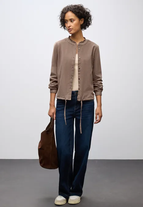 Cordbluse mit Tunnelzug silk brown