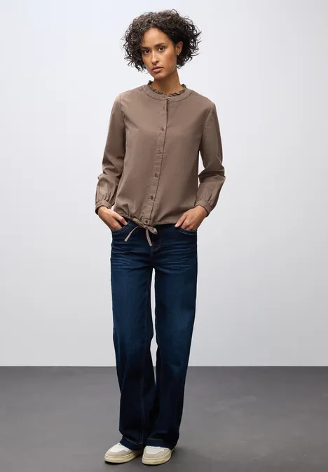 Cordbluse mit Tunnelzug silk brown