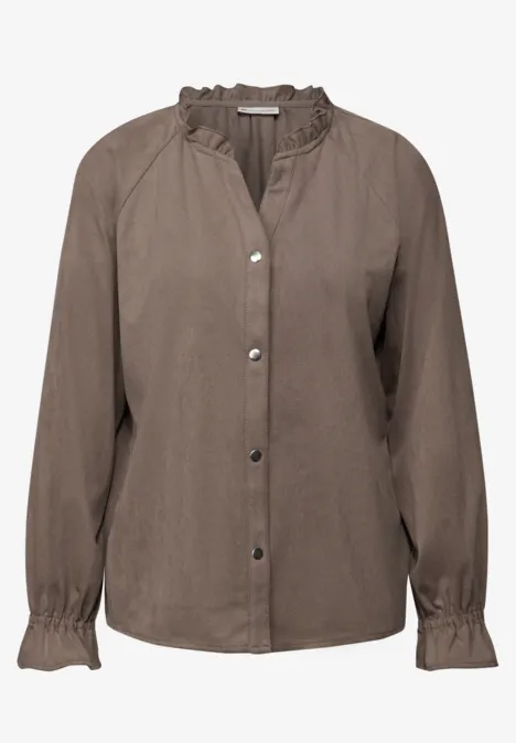 Velourstunika mit Rüschen silk brown