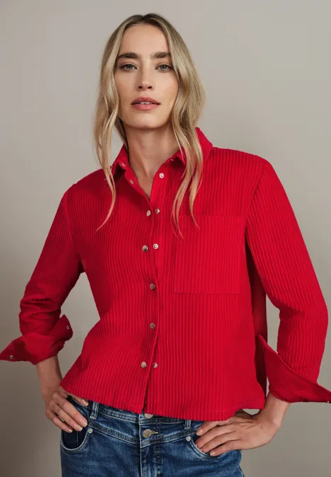 Cord Hemdbluse racing red