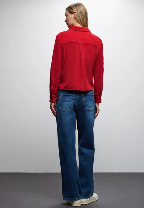 Cord Hemdbluse racing red