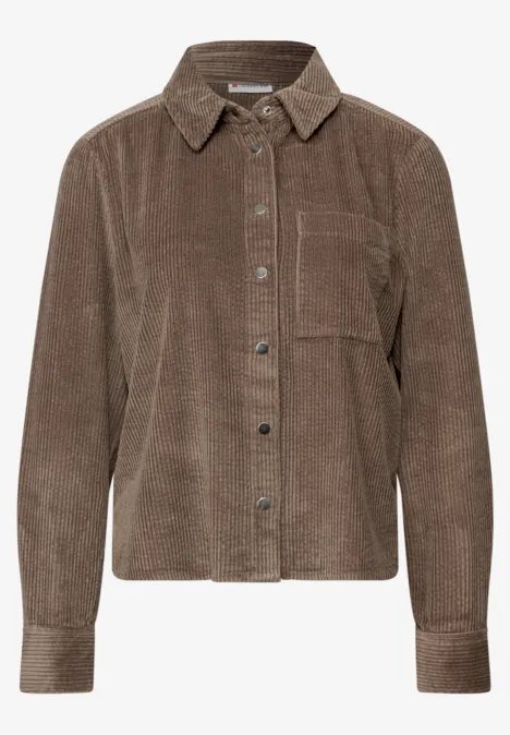 Chemisier en velours côtelé silk brown