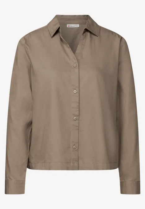 Twill Hemdbluse bark brown