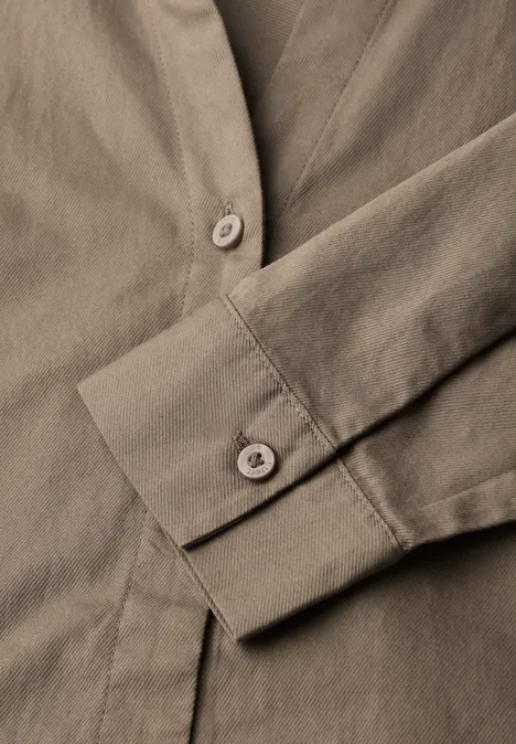Twill Hemdbluse bark brown