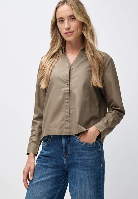Twill Hemdbluse bark brown