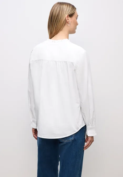 Baumwollbluse mit Rüschen White
