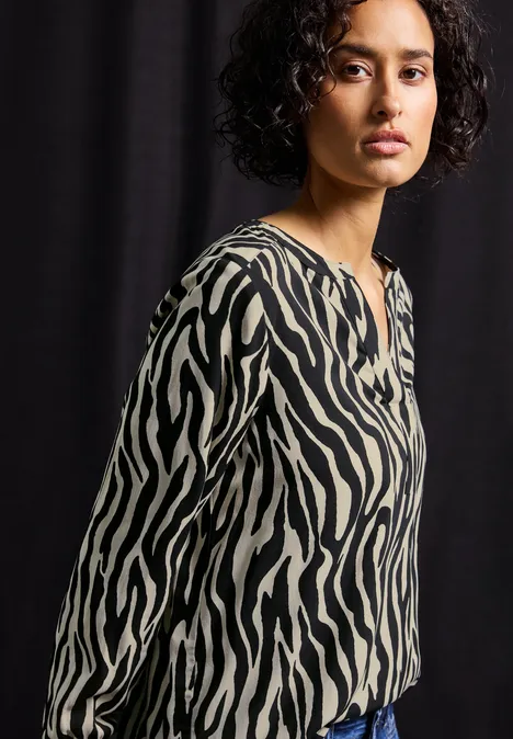Gemusterte Bluse Black