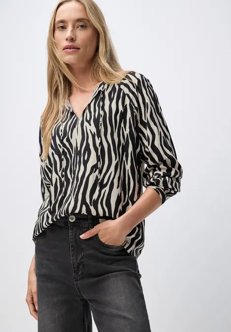 Gedessineerde raglan tuniek Black