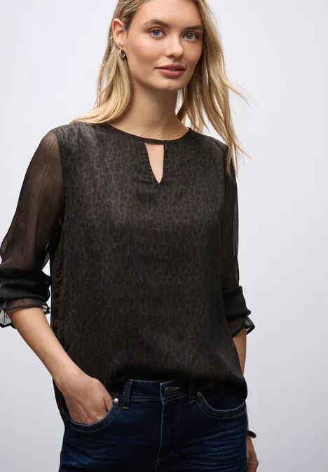 Leo Chiffon Tunika darkest brown
