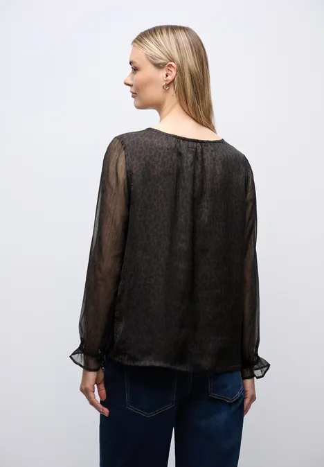 Leo Chiffon Tunika darkest brown