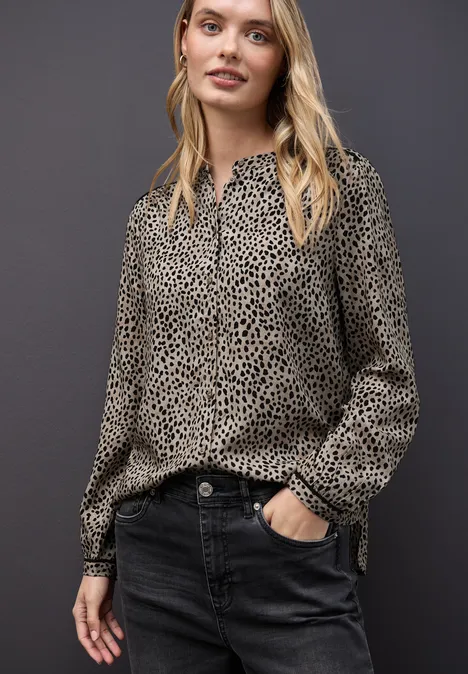 Leo Bluse mit Tapedetails sanded beige