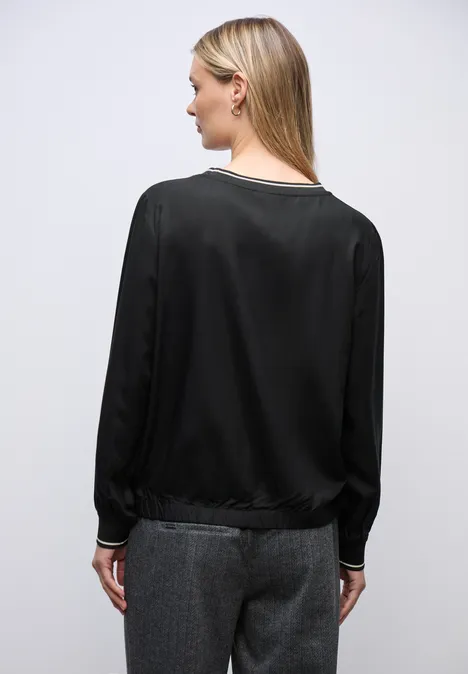 Bluse mit Tape Details Black