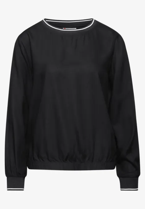 Bluse mit Tape Details Black