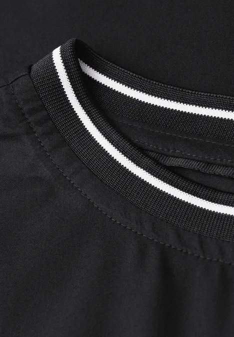Bluse mit Tape Details Black