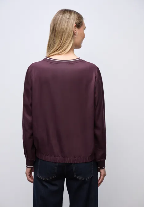 Bluse mit Tape Details Jazz Berry