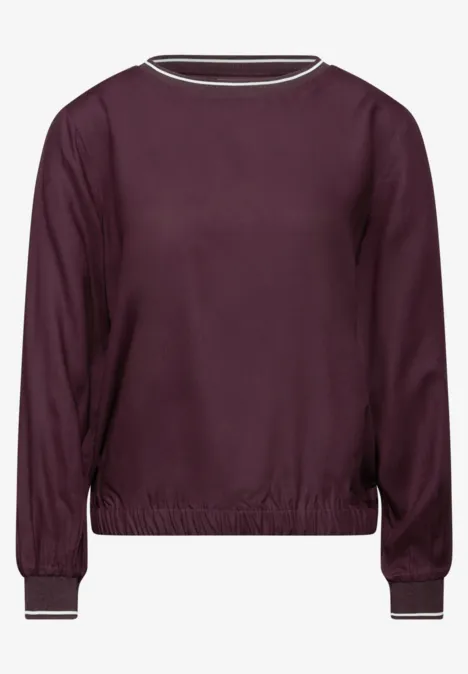 Bluse mit Tape Details Jazz Berry