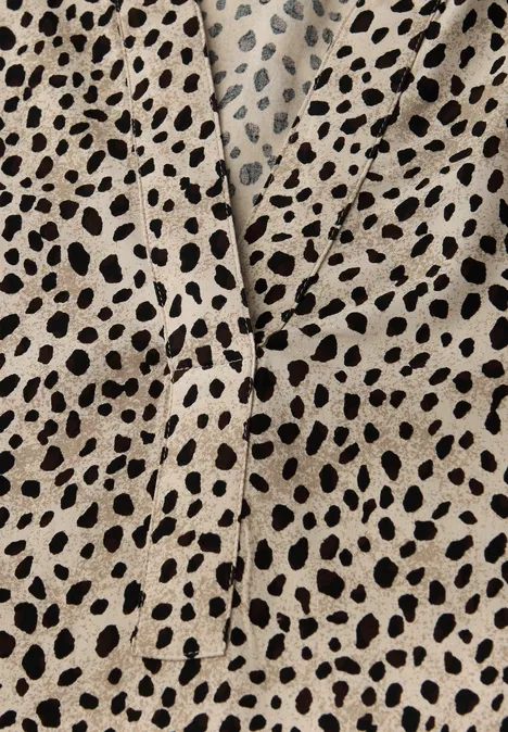 Leo Split Neck Bluse sanded beige