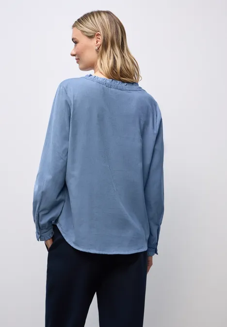Cordbluse mit Rüschen overcast blue Cordbluse mit Rüschen overcast blue