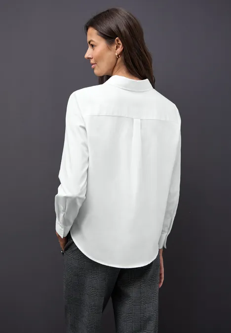 Hemdbluse in Unifarbe White