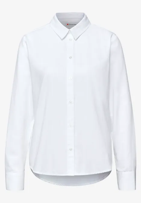 Hemdbluse in Unifarbe White