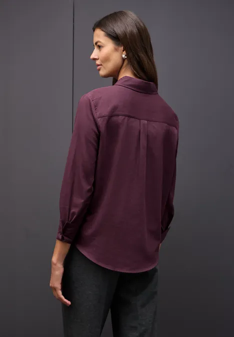 Hemdbluse in Unifarbe jazz berry