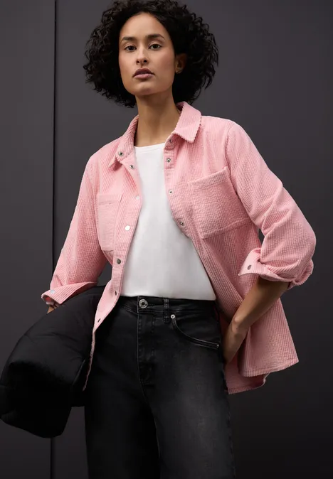 Cord Hemdbluse powder pink