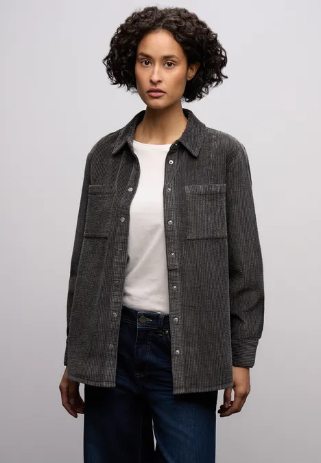 Chemisier en velours côtelé gravel grey