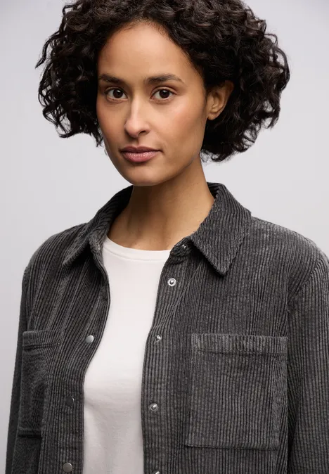 Chemisier en velours côtelé gravel grey