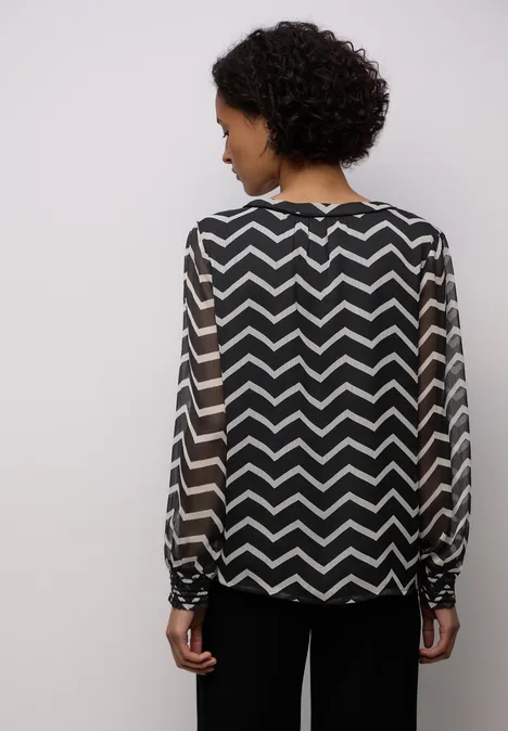 Chiffon tuniek met tape Black