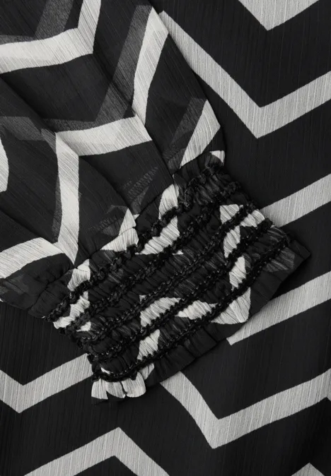 Chiffon tuniek met tape Black