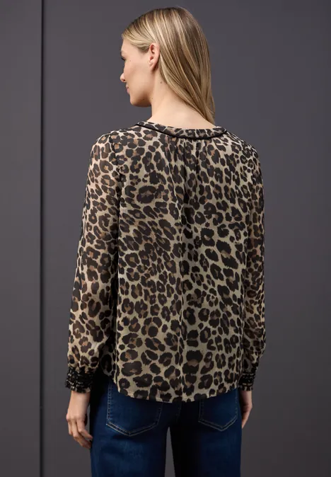 Chiffon Tunika mit Tape mocha glow