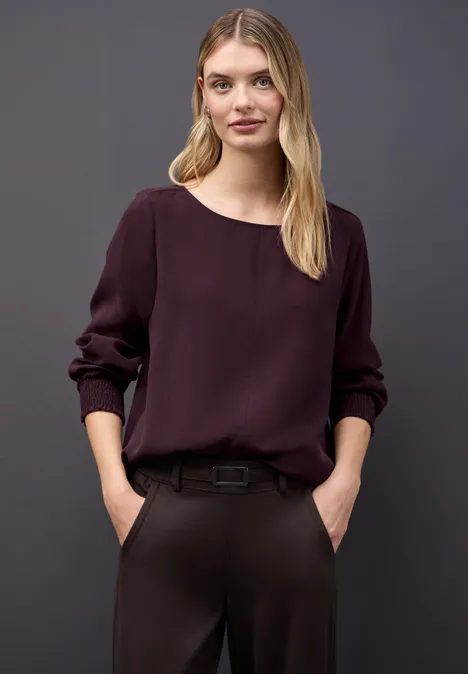 Bluse mit Smok-Bündchen jazz berry Bluse mit Smok-Bündchen jazz berry