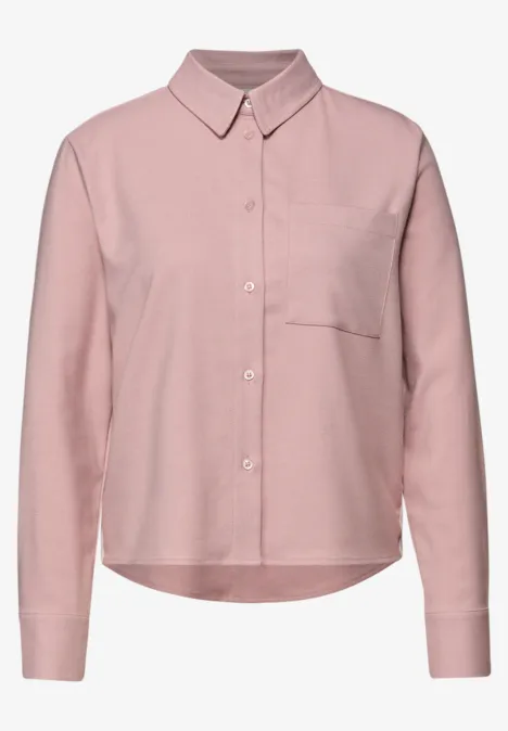 Gemêleerde blouse met tape powder pink mel. Gemêleerde blouse met tape powder pink mel.