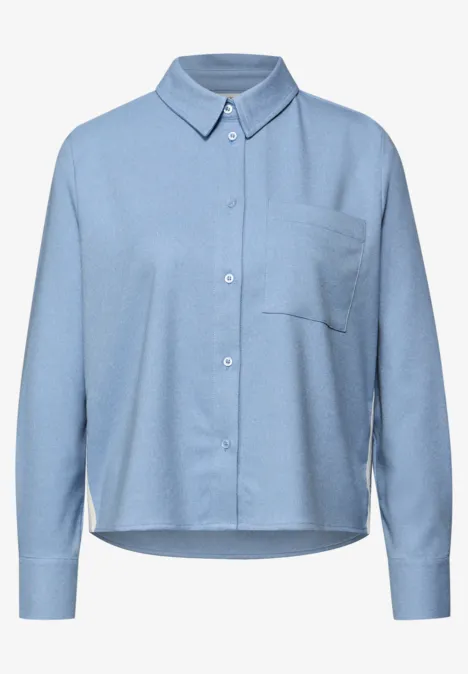 Melange Bluse mit Tape frosted blue mel. Melange Bluse mit Tape frosted blue mel.