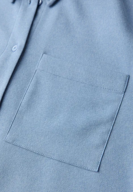 Melange Bluse mit Tape frosted blue mel. Melange Bluse mit Tape frosted blue mel.