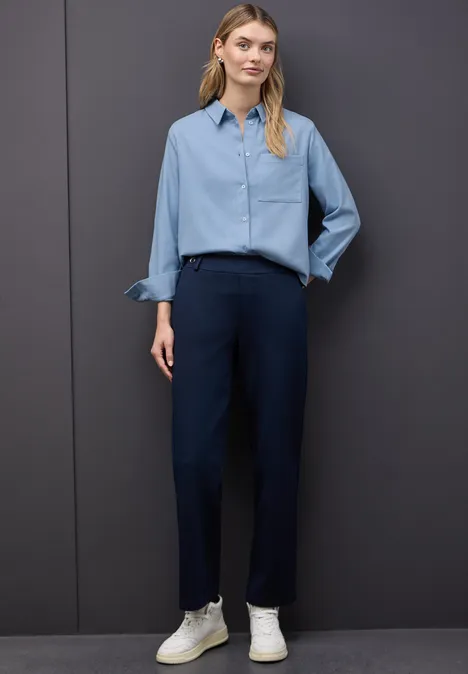 Melange Bluse mit Tape frosted blue mel. Melange Bluse mit Tape frosted blue mel.
