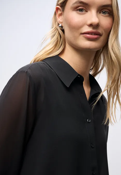 Chiffon overhemd blouse Black Chiffon overhemd blouse Black