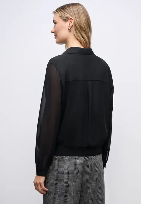 Chiffon overhemd blouse Black Chiffon overhemd blouse Black