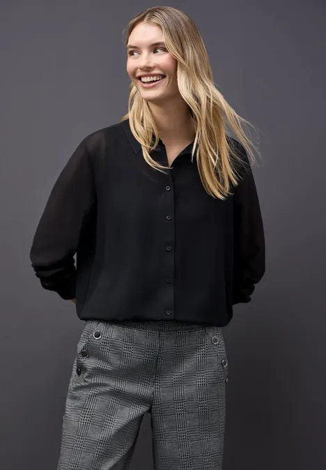 Chiffon overhemd blouse Black Chiffon overhemd blouse Black