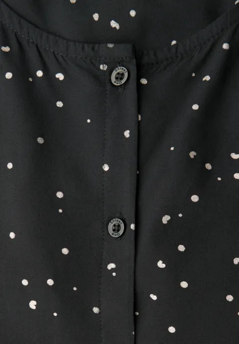 Bluse mit Folienprint Black Bluse mit Folienprint Black