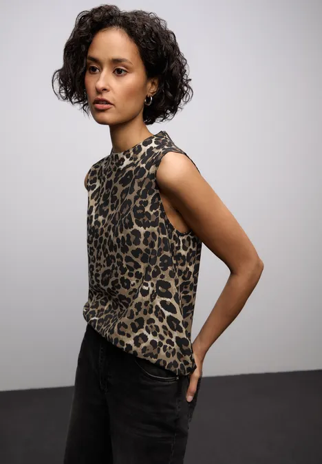 Gedessineerde blouse top null