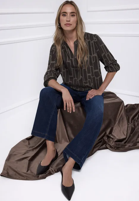 Tuniek met patroon darkest brown