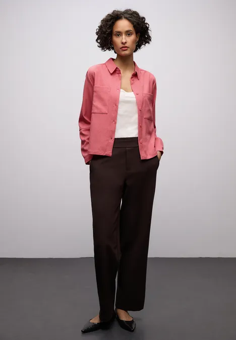 Hemdbluse mit Taschen striking coral mel.