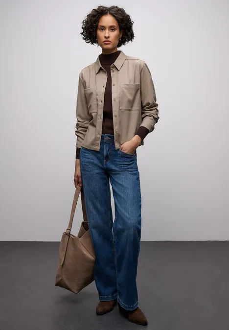 Hemdbluse mit Taschen light terra mocha mel.